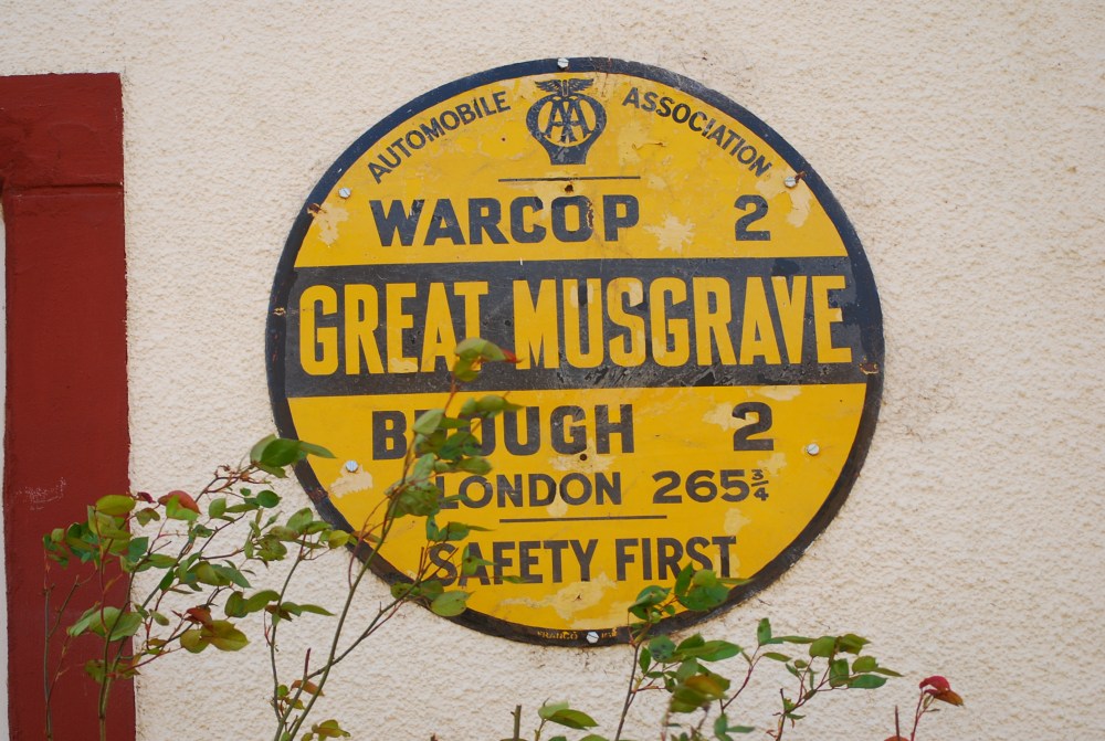 Great Musgrave, Nr Brough, Cumbria AA plaque
