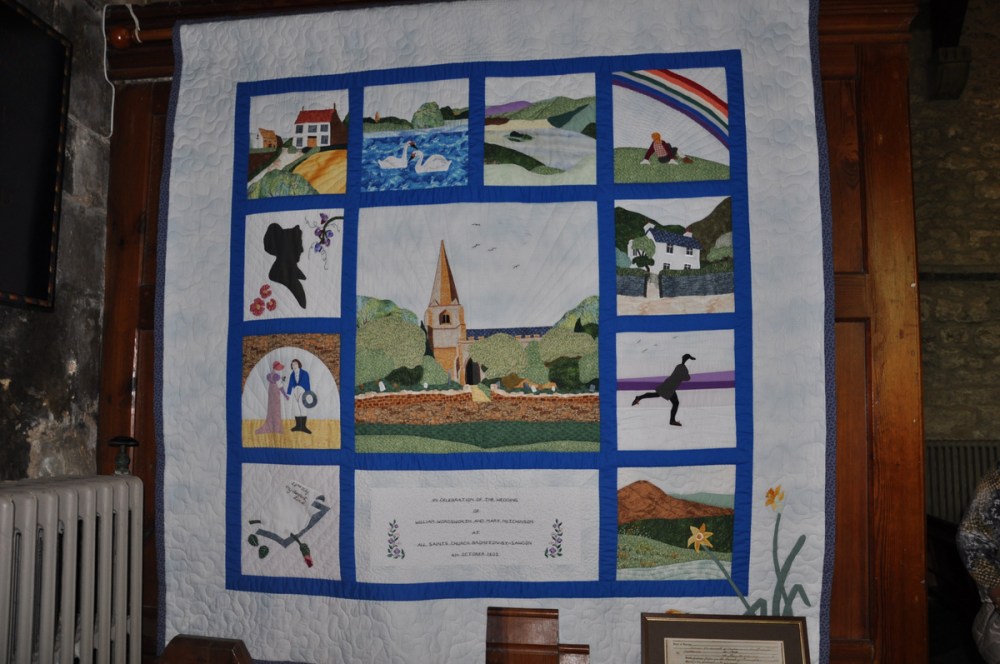 Quilt commemorating Wordsworth's marriage to Mary Hutchinson of Brompton